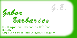 gabor barbarics business card